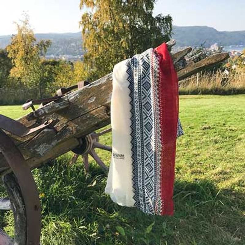 Ullskjerf - Marius® - Rødt, hvitt, blått