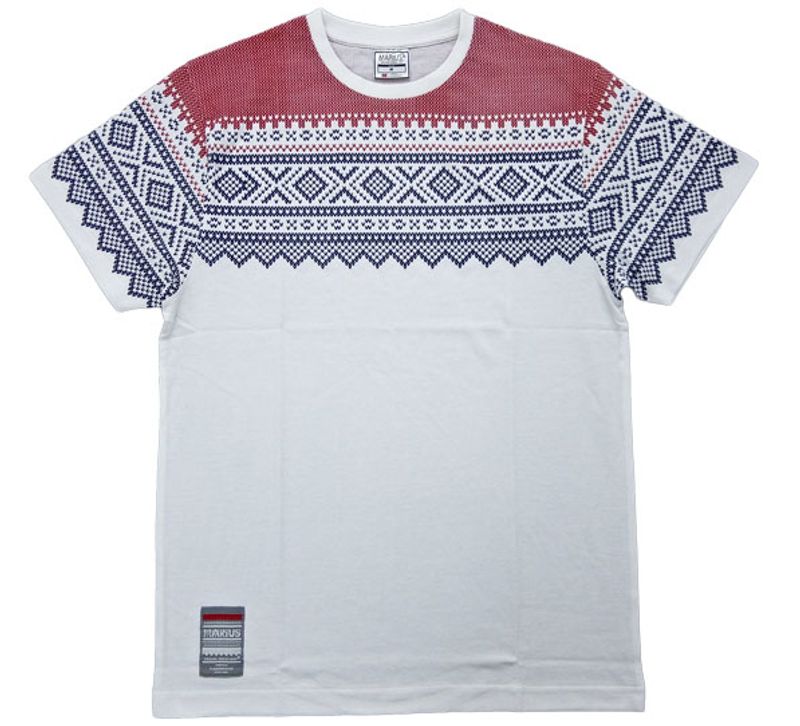 T-Shirt, Marius pattern - white