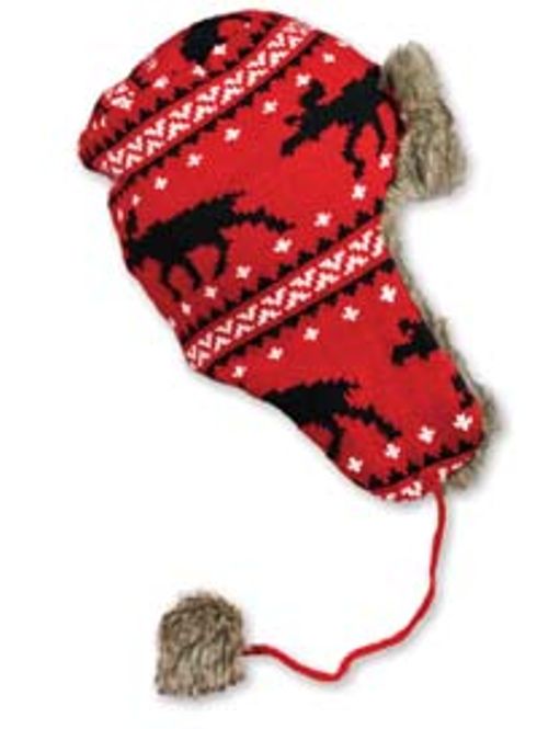 Main Image Red chapka with moose